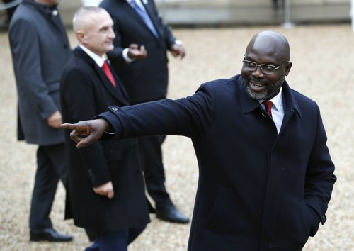 George Weah en una cumbre internacional representando a Liberia como presidente